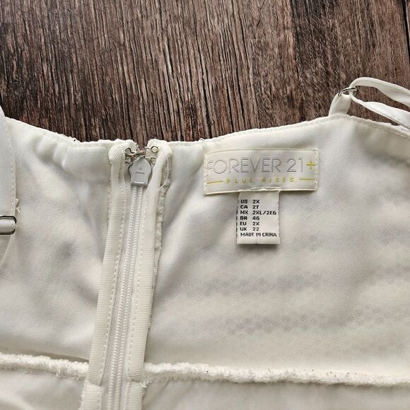 Forever 21 White Stripe Mesh Mini Dress - Picture 3 of 3